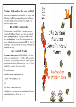 The British Autumn Simultaneous Pairs