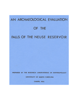 An Archaeological Evaluation of the Falls of the Neuse Reservoir