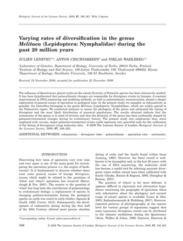 Varying Rates of Diversification in the Genus Melitaea (Lepidoptera