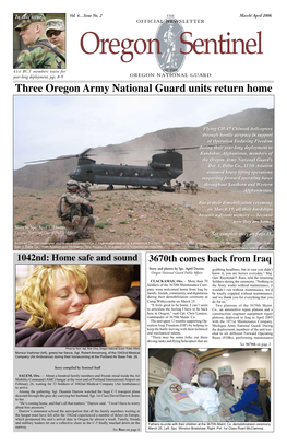 Three Oregon Army National Guard Units Return Home