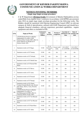 Government of Khyber Pakhtunkhwa Communication & Works Department