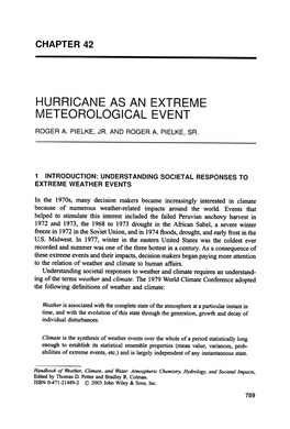 Hurricane As an Extreme Meteorological Event