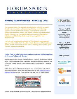 Monthly Partner Update - February, 2017