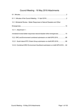 Council Meeting - 16 May 2018 Attachments