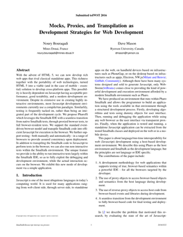 Mocks, Proxies, and Transpilation As Development Strategies for Web Development