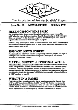 The Association of Premier Scrabble* Players