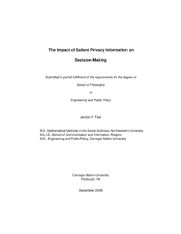 The Impact of Salient Privacy Information on Decision-Making