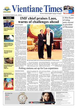 IMF Chief Praises Laos, Warns of Challenges Ahead