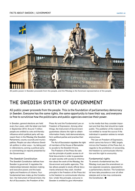 The Swedish System of Government