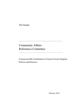 Commonwealth Contribution to Former Forced Adoption Policies and Practices