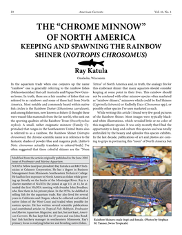 The “Chrome Minnow” of North America Keeping and Spawning the Rainbow Shiner (Notropis Chrosomus)