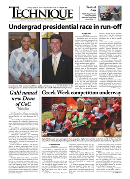 Undergrad Presidential Race in Run-Off
