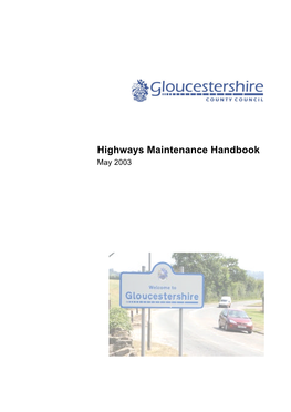 Highways Maintenance Handbook May 2003