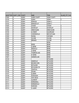 Gazaetteer County Code County Name Town Village City Flag 010000 01