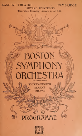 Boston Symphony Orchestra Concert Programs, Season 38,1918-1919, Trip