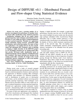 Distributed Firewall and Flow-Shaper Using Statistical Evidence