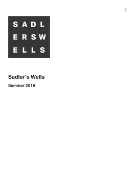 Sadler's Wells Summer 18