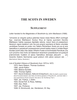 The Scots in Sweden