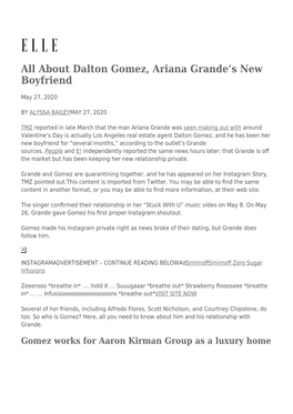 All About Dalton Gomez, Ariana Grande's New Boyfriend