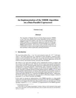 An Implementation of the MRRR Algorithm on a Data-Parallel Coprocessor