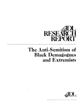 Anti-Semitism of Black Demagogues and Extremists