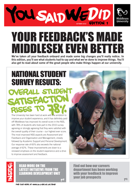 Your Feedback's Made Middlesex Even Better