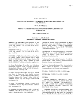 Page 1 2006 U.S. Dist. LEXIS 97392, * 30 of 72 DOCUMENTS