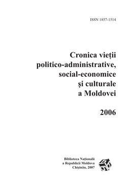 2006 Vieţii Politico-Administrative, Social-Economice Şi Culturale a Moldovei 2006