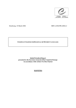 (2002) 2 Initial Periodical Report Presented to the Secretary General of the Council of Eu