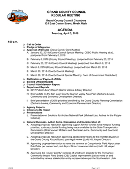 Grand County Council Regular Meeting