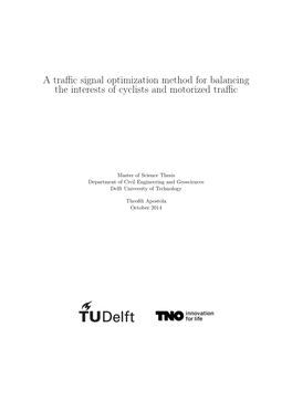A Traffic Signal Optimization Method for Balancing the Interests of Cyclists