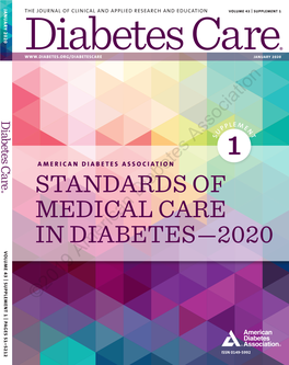 ADA Standards of Medical Care for Diabetes 2020