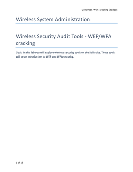 WEP/WPA Cracking