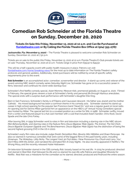 122020 Rob Schneider Press Release