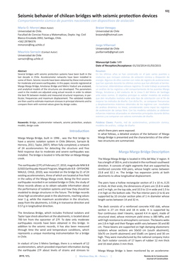 Seismic Behavior of Chilean Bridges with Seismic Protection Devices Comportamiento Sísmico De Puentes Nacionales Con Dispositivos De Aislación