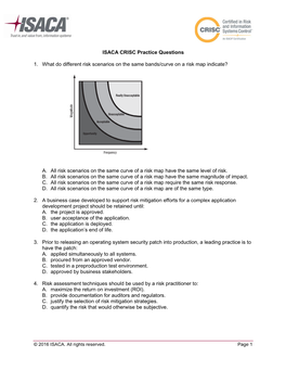 ISACA CRISC Practice Questions 1. What Do Different Risk Scenarios On