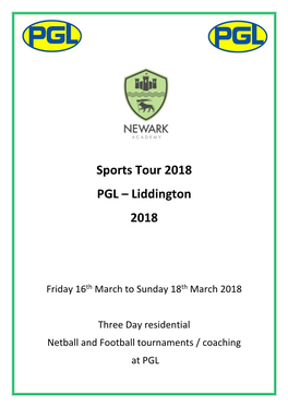 Sports Tour 2018 PGL – Liddington 2018