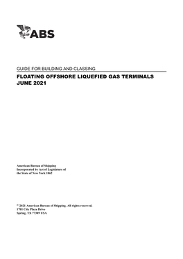 Guide for Building and Classing Floating Offshore Liquefied Gas Terminals June 2021