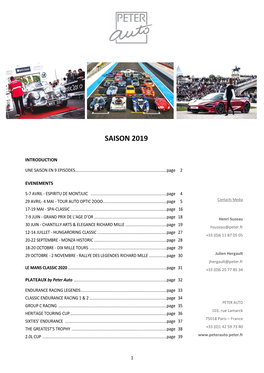 Saison 2019 Peter Auto