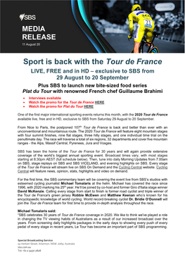 Sport Is Back with the Tour De France