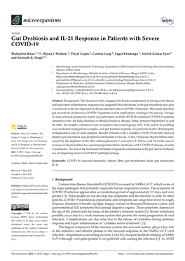 Gut Dysbiosis and IL-21 Response in Patients with Severe COVID-19