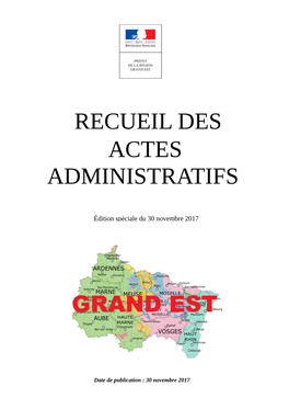 Recueil Des Actes Administratifs