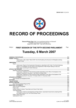 Record of Proceedings