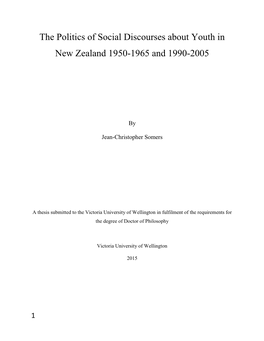 The Politics of Social Discourses About Youth in New Zealand 1950-1965 and 1990-2005