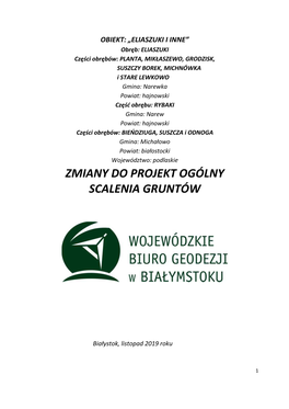 Zmiany Do Projekt Ogólny Eliaszuki I Inne