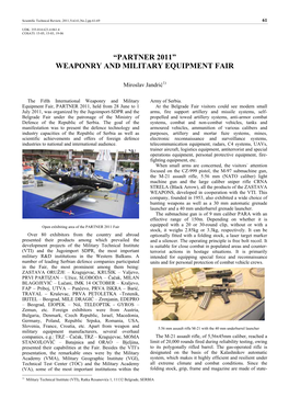 “Partner 2011” Weaponry and Military Equipment Fair