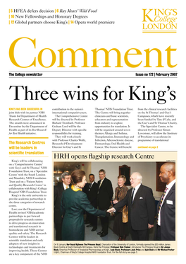 Three Wins for King's