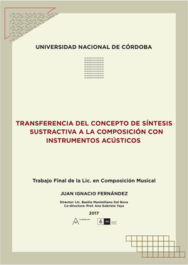 Transferencia Del Concepto De Sëntesis Sustractiva a La Composiciïn Con