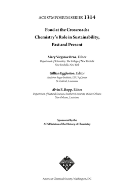 Chemistry's Role in Sustainability, Past and Present