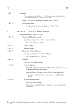 —411 *‡Scotland —411 1 *‡Northern Scotland —411 3–411 5*‡Divisions